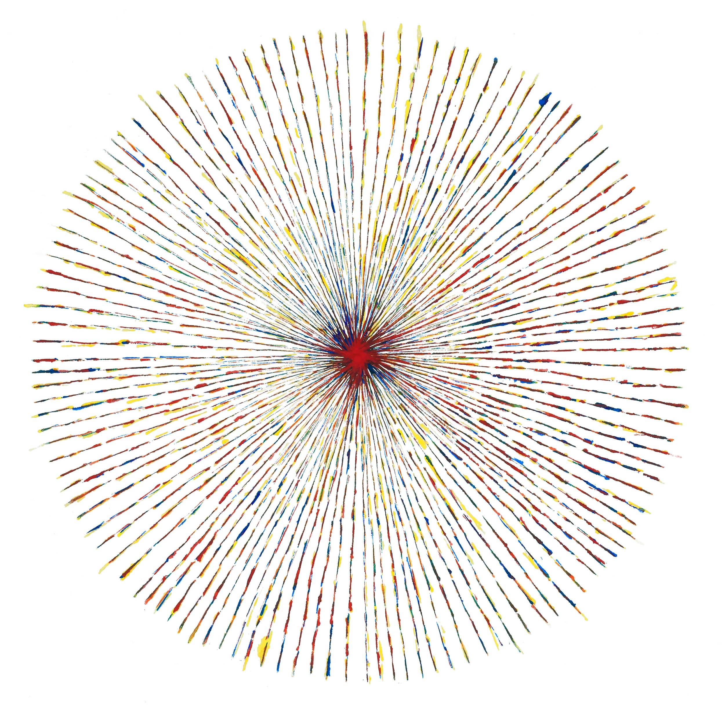 color processization • yellow, blue, red • 8×8 inch diameter • 2022